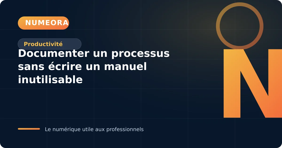 Processus métier documenté sous forme d’étapes claires et responsables