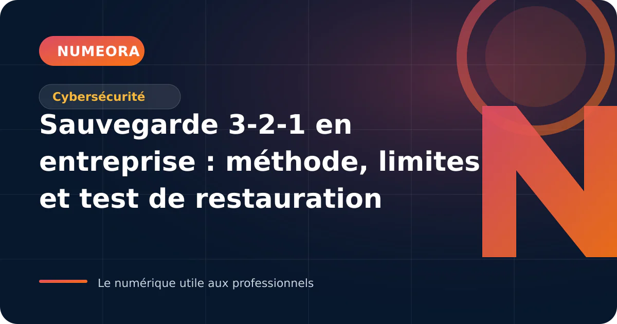 Illustration de l’article « Sauvegarde 3-2-1 en entreprise : méthode, limites et test de restauration »