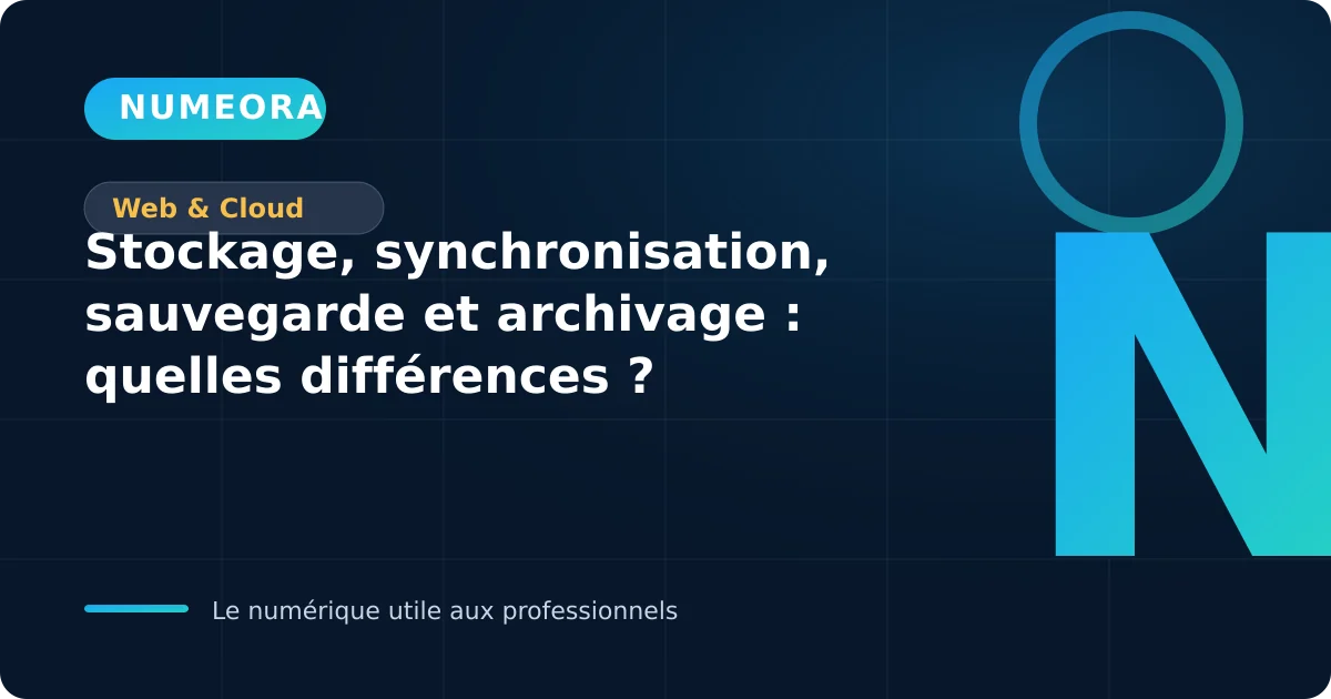 Comparaison entre stockage cloud, synchronisation, sauvegarde et archivage